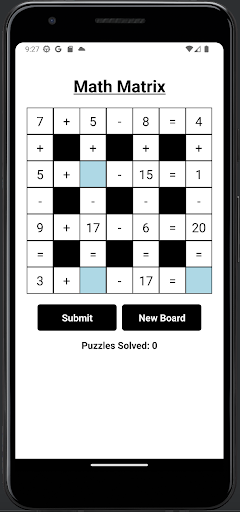 Math Matrix 1 Screen 3