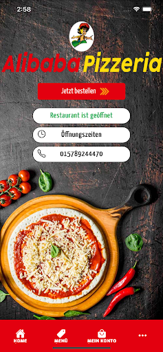 Android application Alibaba Pizzeria screenshort
