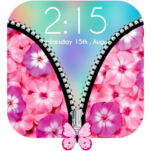 Butterfly Flower Zipper Screen