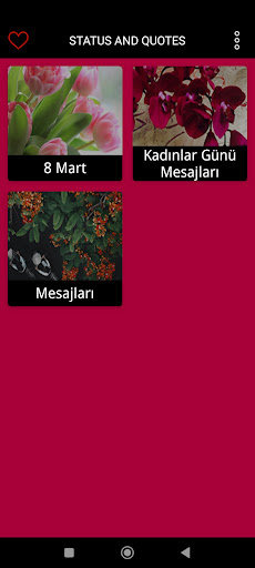Android application kadınlar günü sözleri screenshort