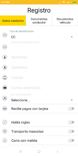 Taxis FM Conductor Screen 2