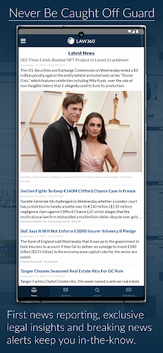Law360 Legal News & Analysis Screen 2