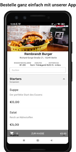 Android application Rembrandt Burger screenshort