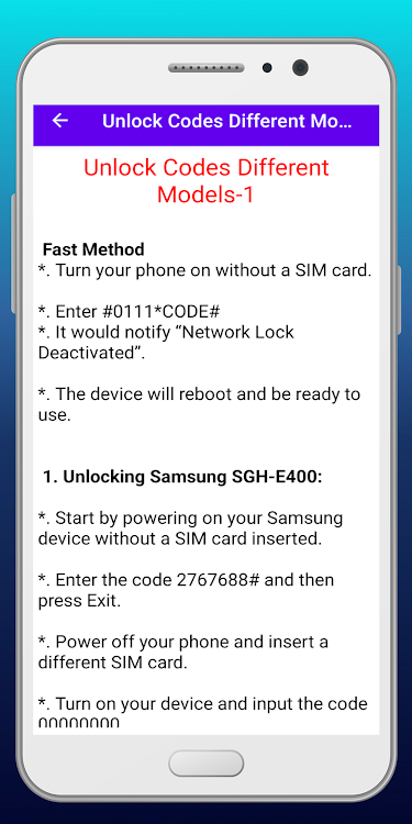 Any Samsung Unlock Code Guide - 2.0 - (Android)