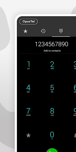 Android application OpusTel swiss secure phone App screenshort