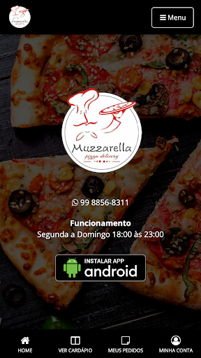Android application Muzzarella Pizzaria Delivery screenshort