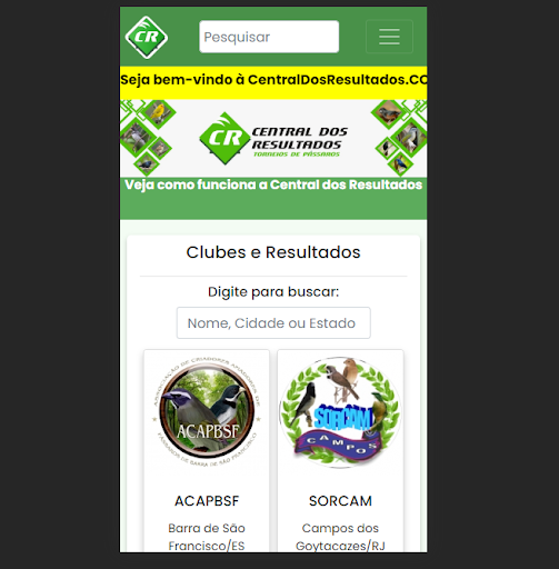 Android application Central Dos Resultados screenshort