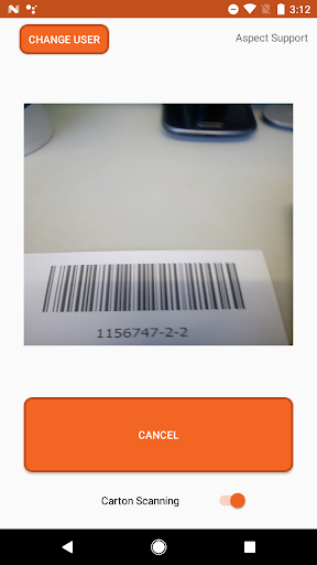 AspectPL Barcode Scanner Screen 2