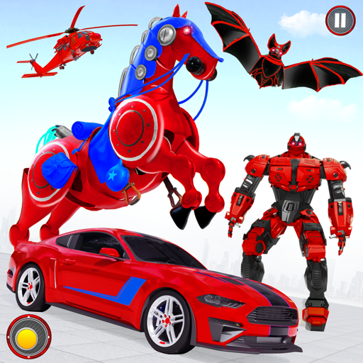 Aflaai Flying Muscle Car Robot Transform Horse Robot Game APK