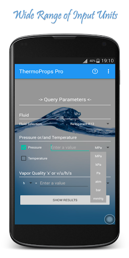 Thermodynamics Calculator Screen 2