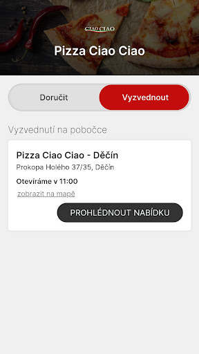 Android application Pizza Ciao Ciao screenshort