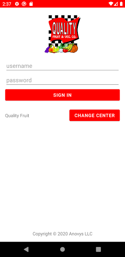 Android application Quality Fruit & Vegetable Co. screenshort