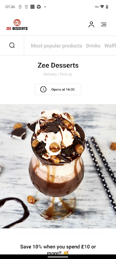 Android application Zee Desserts screenshort
