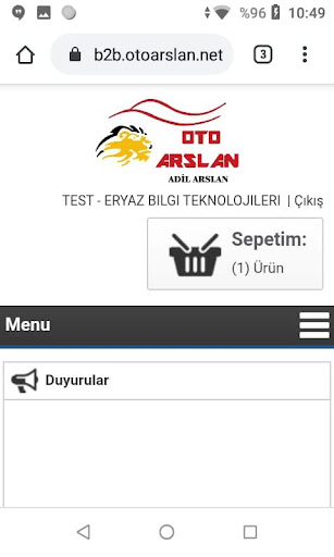 Arslan Otomotiv B2B Screen 2