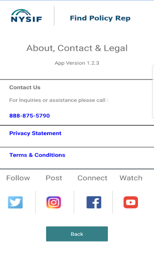 Android application NYSIF Contact screenshort