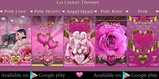 Pink Love Go Locker theme Screen 2