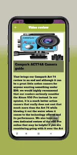 Campark ACT74A Camera guide