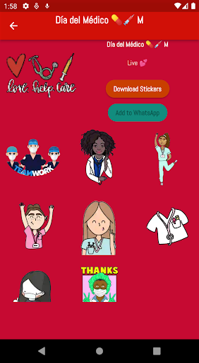 Android application Doctors Stickers screenshort
