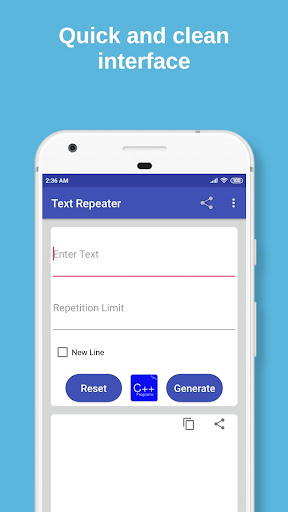 Android application Text Repeater screenshort