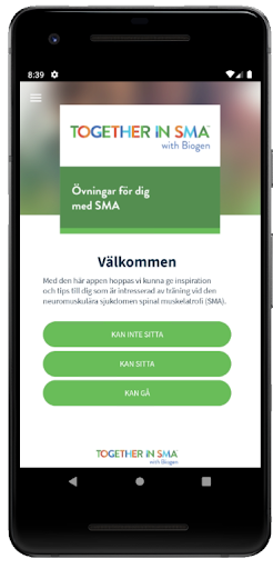 Android application Biogen SMA Träningsapp screenshort