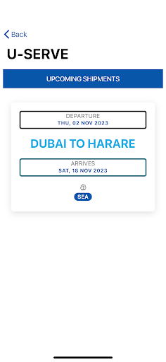 Android application USERVE Logistics screenshort