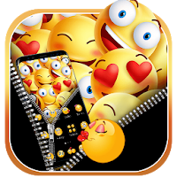 Smiley Emoji Zipper Themes HD Wallpapers 3D icons