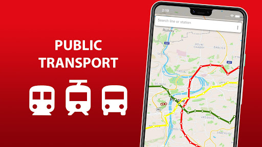 Android application Public transport map Prague screenshort