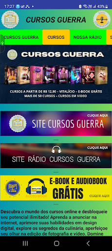 Android application CURSOS GUERRA screenshort