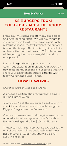 Columbus Burger Week Screen 2