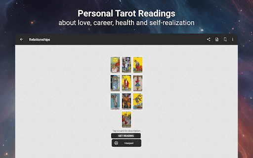 Screenshot of Tarot Divination - Cards Deck