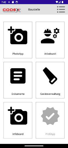 Android application Codex BauApp screenshort