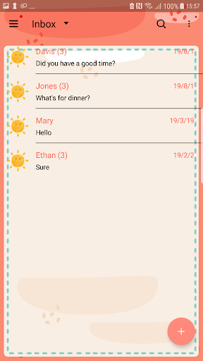 Screenshot of NextSMS Cute book skin