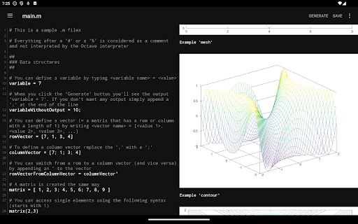Screenshot of Anoc Octave Editor