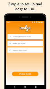 Nudge - екранна снимка на блокиращи разсейващи приложения