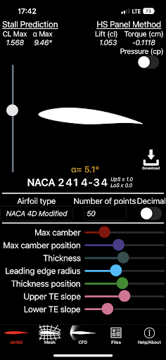 Android application Airfoil Design screenshort