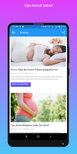Android application Tips Hamil Sehat screenshort