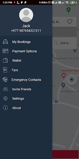 Android application Demo Taxi Passenger screenshort
