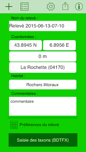 Mes relevés Screen 2