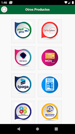 Android application Mercarecargas screenshort