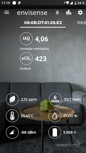 Android application envisense hub screenshort