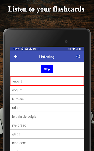 Screenshot of Vietnamese flashcards