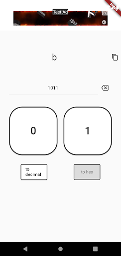 Android application シンプルn進数変換 screenshort