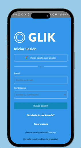 Android application Glik - Monitoreo de Diabetes screenshort