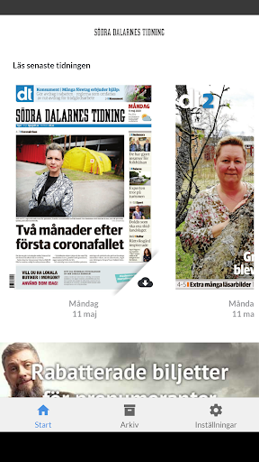 Android application Södra Dalarnes Tidning e-tidn screenshort