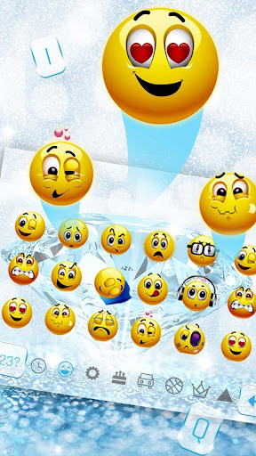 Fantasy Shiny Blue Diamond Keyboard Theme