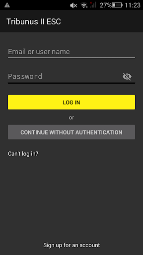 Android application Tribunus ESC cofigurator screenshort
