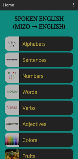 Android application Sap Tawng Zirna(Spoken English screenshort