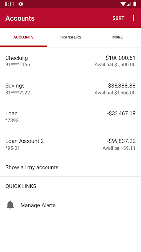 Classic City Bank Mobile App Screen 3