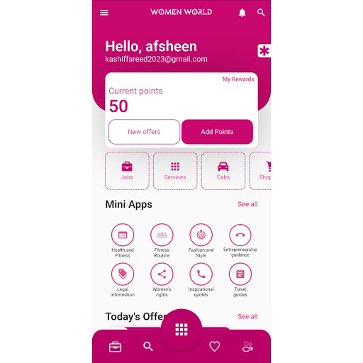 Android application Women World screenshort
