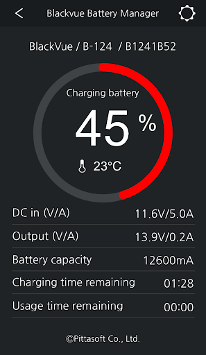 Screenshot of BlackVue Battery